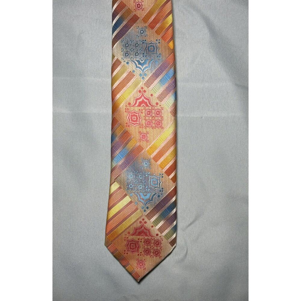 Stacy Adam’s Men’s Neck Tie Multicolor Hand Made 100% Microfiber